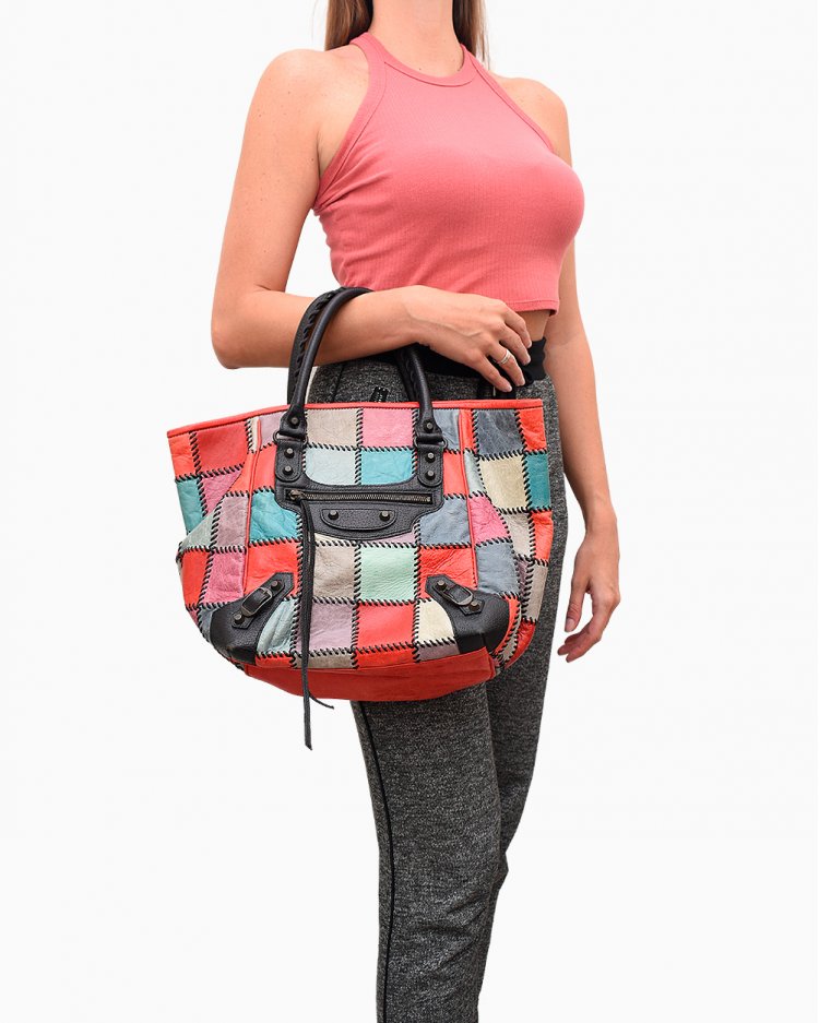 Bolsa Balenciaga Motocross Patchwork Colorida
